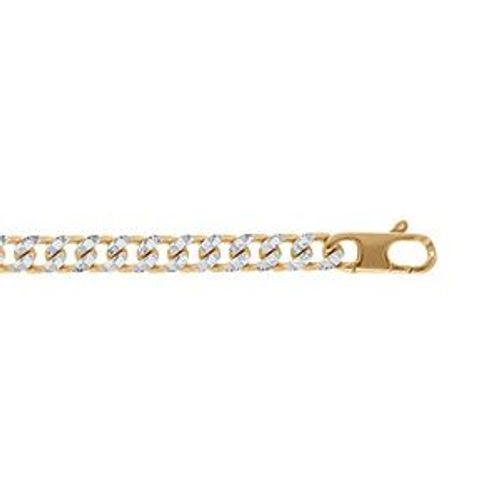 Bracelet Argent Doré Maille Gourmette 6mm Diamanté 20cm