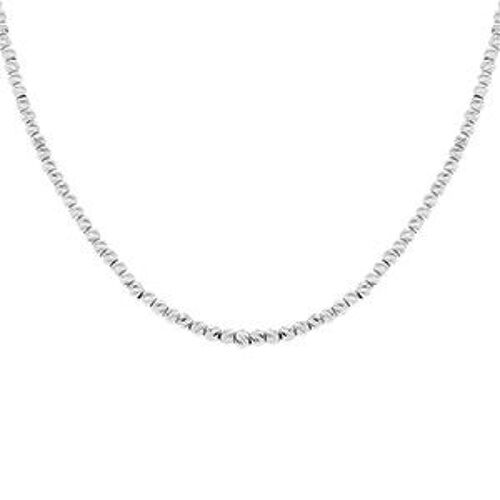 Collier Argent Boules Diamantées 38+5cm
