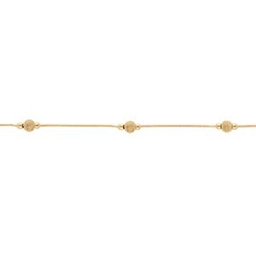 Bracelet Argent Doré Boules Pailletée 18cm