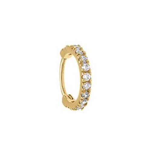 Piercing Acier Doré Oreille Helix, Tragus, Rook Anneau Oxydes Blancs