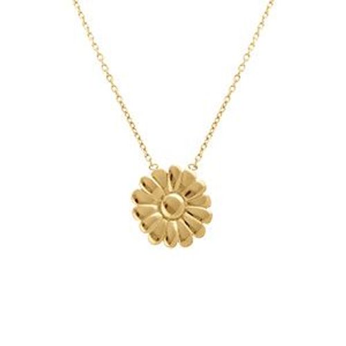 Collier Acier Doré Fleur 16mm 40+4cm