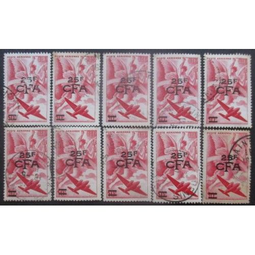 Reunion Poste Aérienne N°46 X 10 Oblitéré