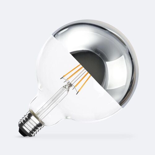 Ampoule Filament Led E27 8w 800 Lm G125 Chrome Reflect No Flicker 2200k Super Chaud