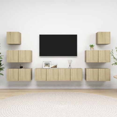 Vidaxl Ensemble De Meubles Tv 8 Pcs Chêne Sonoma Bois D'ingénierie