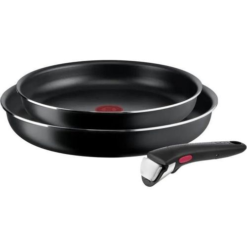 Tefal Ingenio Lot De 2 Poêles 24/28 Cm + Poignée Amovible,Revêtement Antiadhésif,Empilable,Compatible Lave-Vaisselle,Thermo-Signa
