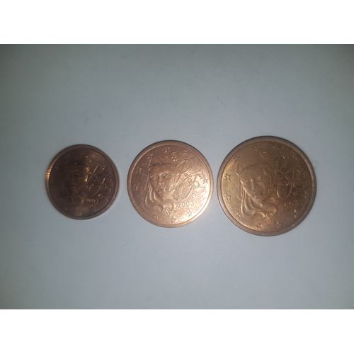 Euros, France, Lot 3 Pièces De 1 2 5 Cent 2003
