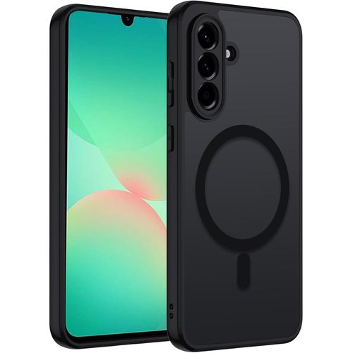 Coque Magnétique Compatible Samsung Galaxy A26 5g ¿ Dos Translucide Mat, Bumper Tpu Souple + Dos Pc Anti-Rayures, Protection Antichoc Renforcée, Fixation Aimantée, Noir