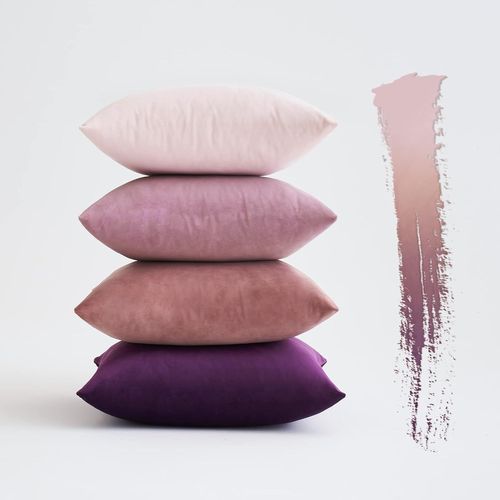 Cauc-Lot De 4 Housses De Coussin En Velours Décoratif Canapé Taie D'oreiller Super Lisse Doux Decoration Maison Salon Chambre Pour Canapé 45x45cm Carré Violet Série