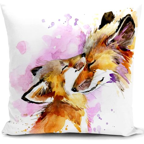 Cauc-Housse Coussin 40x40 Cm Renard Cadeau Fete Des Meres Maman Anniversaire Femme Decoration Salon Rose Housse Coussin Pour Canapé Chambre Deco Decoratif