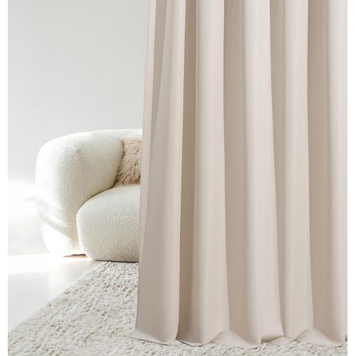 Ersan-Room99 Rideau Avec ?Illets Aura 140 X 240 Cm Largeur X Hauteur, Décoration De Fenêtre, Curtains Et Draperies Intérieurs Pour Salon, Chambre Moderne Lisse Beige Clair, 1 Pièce