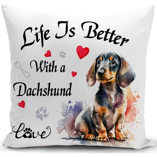 Tianyi-Teckel Housse De Coussin 40x40 Cm Chien Le Teckel Femme Cadeau Accessoires Canape Coussin Decoratif Salon Scandinave Housse Coussin Pour Canapé Chambre
