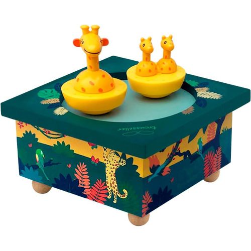 KALANKA-TROUSSELIER - Savane - Boîte à Musique Dancing - 2 Figurines Amovibles - Fonctionnement Simple - Musique Invitation to the Dance - Colori Vert