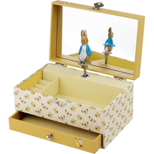 Boite a Musique Fille Peter Rabbit. Pierre Lapin - Boîte à Bijoux Musicale - Idéal Cadeau Fille - Musique La Vie En Rose - Cadeau Anniversaire Naissance Bapteme