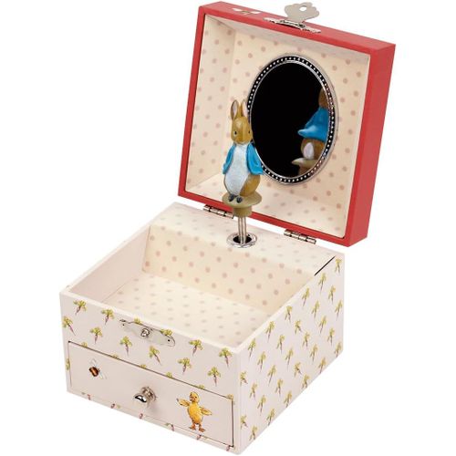 Pierre Lapin - Peter Rabbit. - Boîte à Trésors & Bijoux Musicale - Idéal Cadeau Enfant - Musique Menuet de Mozart - Colori Fraise