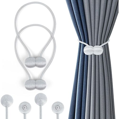 KALANKA-D'embrasses de Rideaux, 2 Embrasse Rideau Magnétiques Attaches Rideau, Attaches de Rideau Support Attaches, Rideaux Embrasses à Rideaux Attaches de Rideaux pour Décoration de Maison Bureau, G