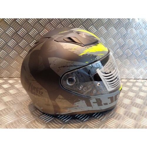 Casque Integral Moto Hjc I70 Rias Homme Noir Gris Jaune Taille L 58 - 59 Cm