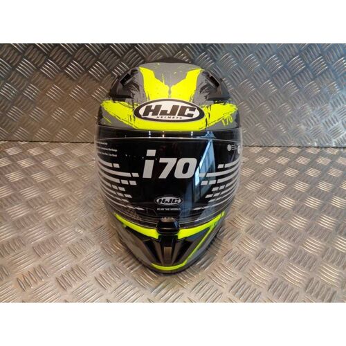 Casque Integral Moto Hjc I70 Rias Homme Noir Gris Jaune Taille Xl 60 - 61 Cm