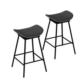 Costway Tabourets De Bar Pivotants Lot De 2, Tabouret De Selle Rembourré En Similicuir, Pour Salle À Manger Et Bar À Domicile, Noir