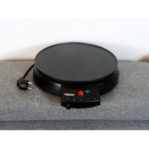 Crêpière Electrique 30cm avec Thermostat Réglable- 1000 Watt- Tristar