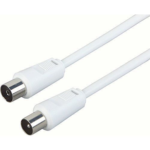 Cable D'Antenne 75db 1,5m Blanc Koax-st/koax/bu