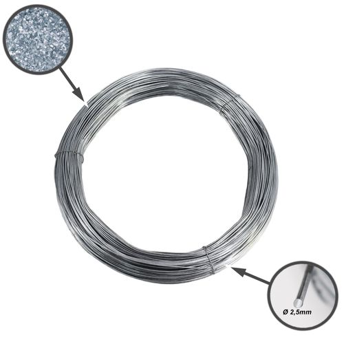 250 m fil de tension de 2,5 mm pour clôture de protection contre la faune sauvage, clôture forestière, clôture de pâturage