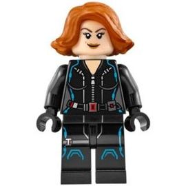 Lego Super Heroes Avengers Age of Ultron Black Widow Black Jumpsuit, Dark Orange Short Hair, Printed Legs, Dark Azure Trim sh0186 du set 76032 76042 76050