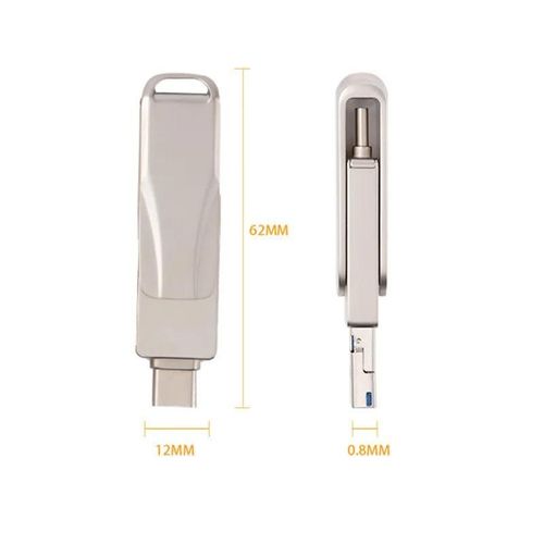Clé USB 3.0 haute vitesse OTG 4 en 1, 512 go 256 go 1 to, pour iPhone/TYPE-C/AndroidThumb, clé USB 2 to-Rose-512 GO