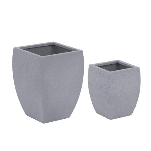 Pots De Fleurs Lot De 2 Acier Corten Coniques / Arrondis Acier Corten Gris Helloshop26 14_0009736