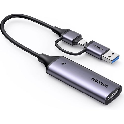 Carte de Capture Vidéo HDMI 4K 30Hz vers USB A USB C 3.0 2K 30Hz 1080P Carte Acquisition Enregistrement Plug Play Streaming Jeux OBS Compatible avec Switch 2 PS5 4 Xbox MacBook iPad Air Caméra