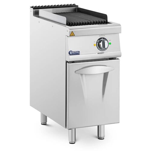 Grill professionnel pierre de lave 4,5 kw 50 à 300 °c 400 v 40 x 73 cm pro 730 series acier inoxydable fonte émaillée argent métallisé Helloshop26 14_0009114