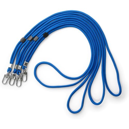 Kal-Lot De 4 Longues Sangles De Cou Réglables Avec Mousqueton Bleu