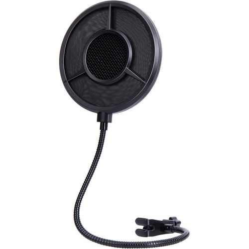 Filtre Anti-Pop pour Microphone à 6 Couches - Compatible avec Blue Yeti, HyperX QuadCast, Razer Seiren et Autres Micros, Filtre Anti-Pop en Métal pour Micro avec Col de Cygne Flexible à 360°