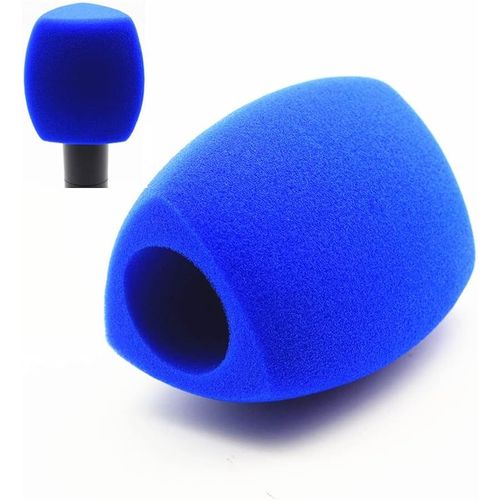 Sponge Microphone Windscreen Foam Mic Cover Pare-Brise pour Microphone à Main Housse de Microphone pour Interview (Bleu)