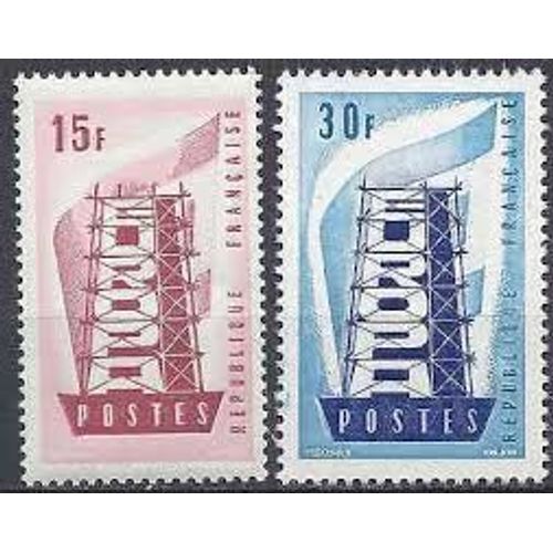 Europa La Paire Année 1956 N° 1076 1077 Yvert Et Tellier Luxe