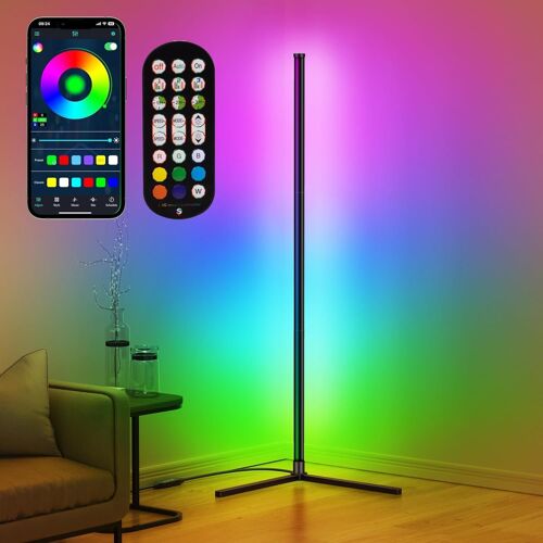Subzonal-Lampadaire Led,Lampe Led Sur Pied Salon Avec App Et Télécommande, 16 Millions De Couleurs Avec Synchronisation Musicale Pour Le Salon, La Chambre À Coucher Et La Salle De Jeux