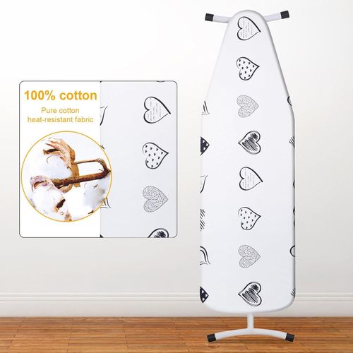 SJZG-Housse Table À Repasser, Housse De Table À Repasser Easy Fit, Housse De Table À Repasser Élastique, Lavable En Machine, Housse De Table À Repasser Extra Large 100% Coton, Amour, 135 X 56 Cm