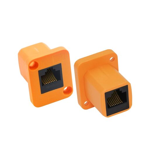 Prise Ethernet, Module de Type D RJ45 Adaptateur Ethernet Prise Cat6 Montage sur Panneau Femelle/Rallonge Connecteur Reseau LAN, pour Ordinateur, Ordinateur Portable, Routeur, Lot de 2