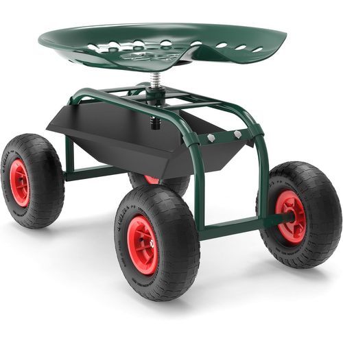 ASFASFq-Siège de Jardin sur Larges Roues Charge 150kg Max. Chariot Coulissant Jardinage Repose-Genoux Outil