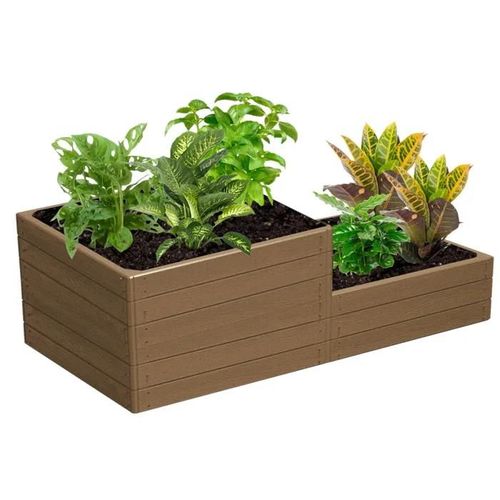 Lit De Jardin Surélevé Imitation Bois Marron 149x75,5x50 Cm Version 2