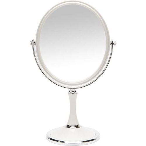 Tianyi-Miroir De Table Vintage Avec Support 20,3 Cm, Pivotant Double Face, Grossissement X1/3x, Miroir De Bureau Style Argent, 33 Cm De Hauteur (Ovale) 