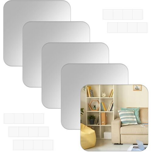 Set Of 5 Wall Mirrors, 30 X 30 Cm Adhesive Mirrors, Self-Adhesive Mirrors, Bedroom Mirrors, Adhesive Mirrors, Door Mirrors, Adhesive Wall Mirrors, Adhesive Wall Mirrors