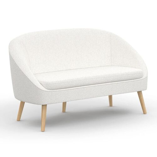 Canapé banquette SONIA en tissu bouclette blanc