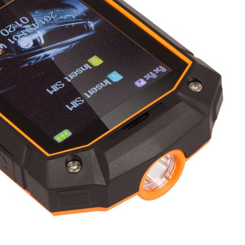 Téléphone Incassable Dual SIM Mobile Antichoc Waterproof IP68 Orange + SD 16Go YONIS