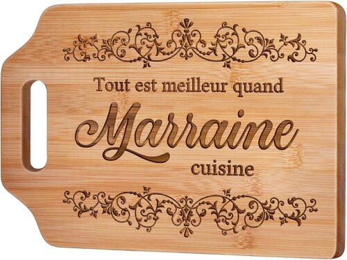 Cmjaagur-Cadeau Marraine, Cadeau Anniversaire Marraine - Idee Planche À Découper En Bambou Gravée, Cadeaux Noel[M104]