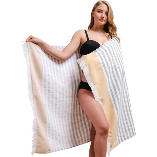 Tianyi-Peshtemal Serviette Terry - 100 % Coton - 90 X 150 Cm - Grande Serviette De Sauna Légère, Très Absorbante Et À Séchage Rapide - Serviette De Bain Idéale Pour La Plage, Le Sauna Et Les Voyages