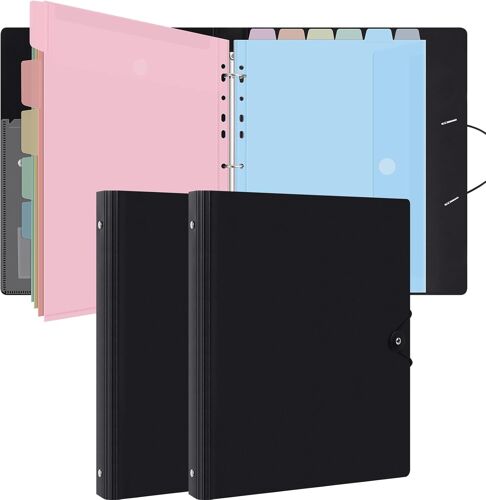 Classeur Avec Pochettes Perforées Pour Documents Format A4 Pochette Plastique, Trieur Document Pochette Plastique A4 Avec Rabat Maison/Bureau (Transparents Macarons)