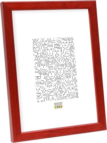 S41JL4 Cadre Photo Bois Fin Rouge 15 x 20 cm