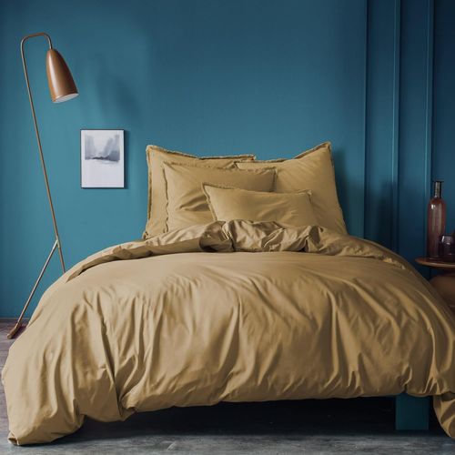 Tianyi-Housse De Couette Unie Coton Lavé | 100% Coton | Oeko-Tex | 200x200cm | Mixte | Miel