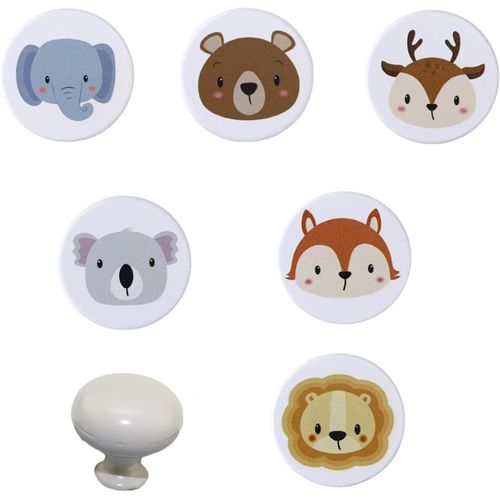 Tianyi-Lot De 6 Boutons Pour Meubles En Bois Pour Enfants, Bois, Avec 1 Boutons Ronds Pour Tiroirs, Poignées Et Boutons Pour Tiroirs De Chambre, Boutons Décoratifs En Bois Pour Armoires En Bois