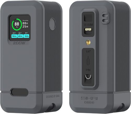 Coque En Silicone Pour Banque D'Alimentation Anker Prime A1336 (20000Mah 200W), Anti-Perte Avec Trou Pour Vis 1/4 Pouce,Et Compartiments De Stockage Pour Carte Tf/Sim Et Aiguille D'Éjection De Carte